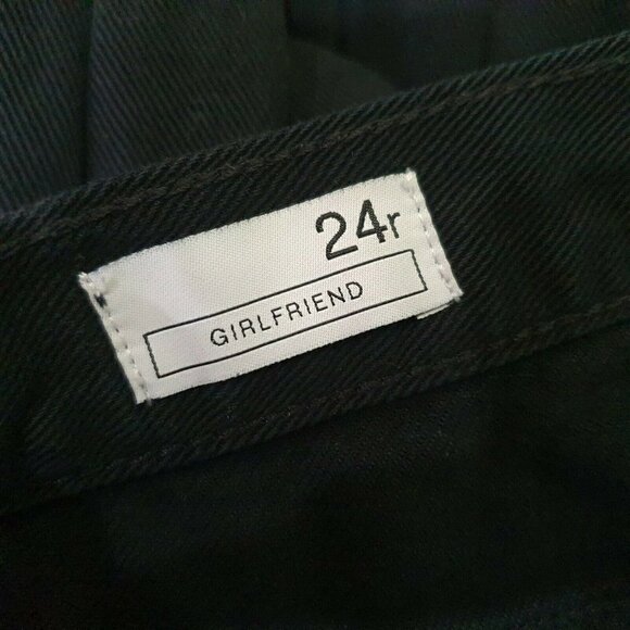GAP Girlfriend Jeans Women’s Size 24 R Black Destroy Destroyed Distressed Denim - Picture 7 of 8
